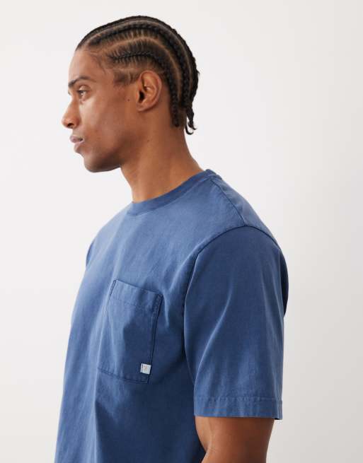 Farah - Stacy - T-shirt teint avec poche à logo - Bleu, 4 de 5