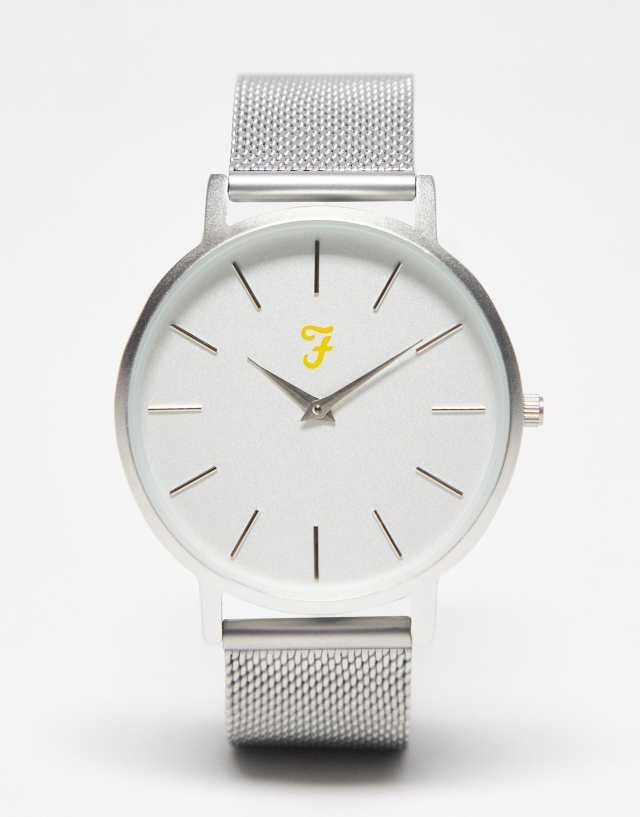 Farah stainless steel strap watch in silver