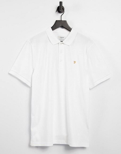 Farah Stanton cotton polo shirt in white - WHITE