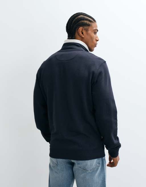 Farah - sudadera con media cremallera y logo en azul marino, 4 de 5