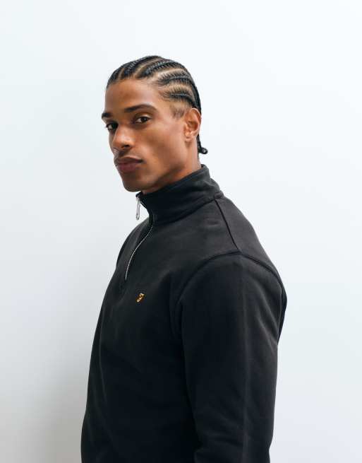 Farah - sudadera negra con medio cierre y logo Jim, 3 de 5