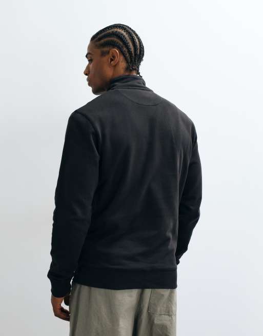Farah - sudadera negra con medio cierre y logo Jim, 4 de 5
