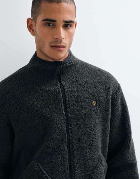 Farah sudadera polar con cremallera y logo en negro lavado - view 1