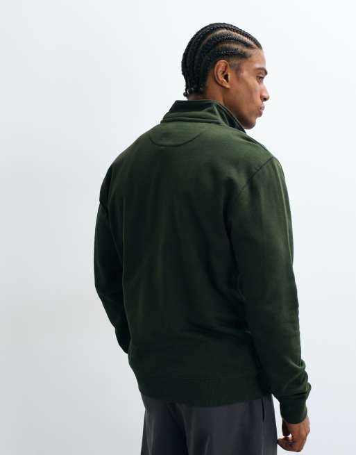 Farah - sudadera verde con medio cierre y logo Jim, 2 de 5
