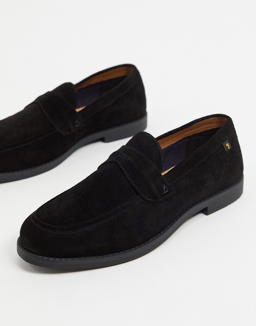 Farah - Suède loafers in zwart