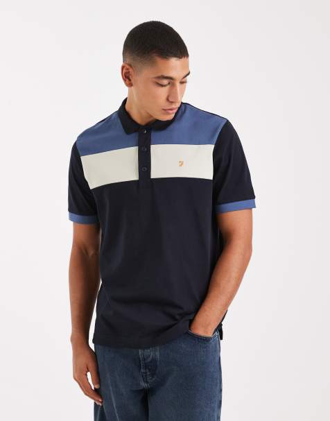 Farah swanside polo shirt in navy - view 1