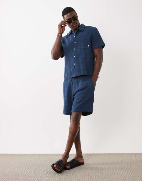 Farah - Swinton - Short d'ensemble à cordon de serrage - Bleu marine - view 1