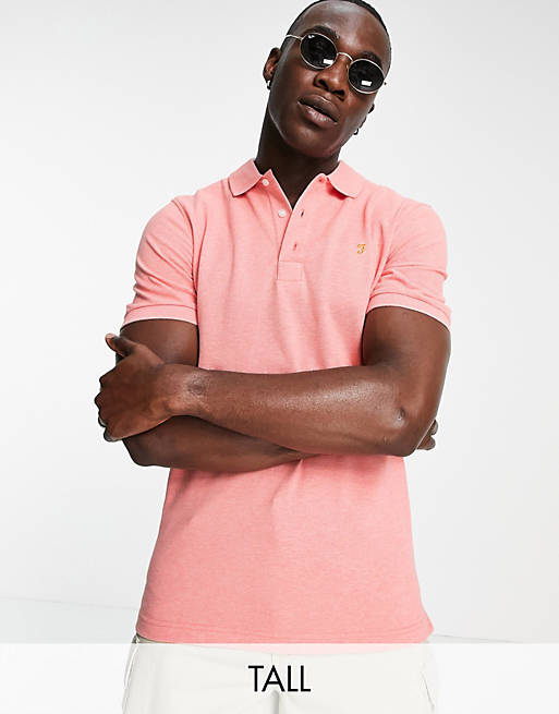 Polo shirts Farah Tall Blanes organic cotton polo shirt in orange 