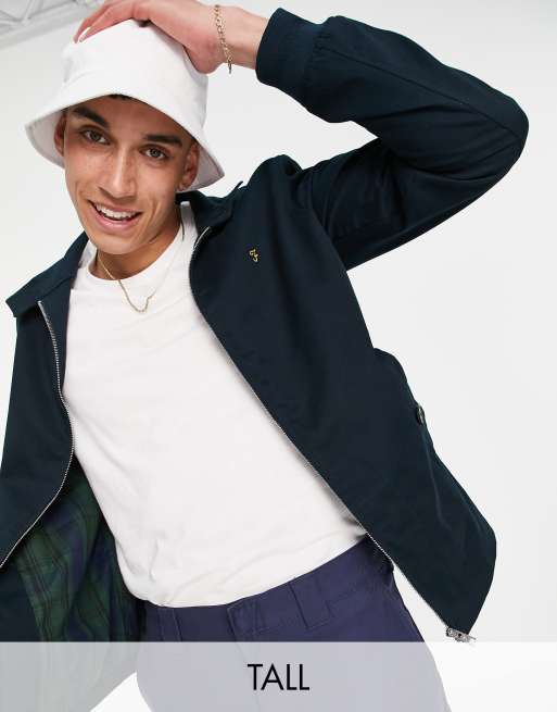 Farah Tall – Hardy – Harrington-Jacke aus Baumwolle in Marineblau - NAVY