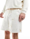 [Farah] Farah tie dye shorts in cream-White M CREAM