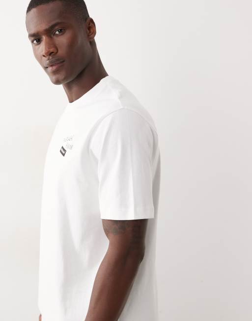 Farah Tilsworth graphic logo t-shirt with back print in white, 5 of 5