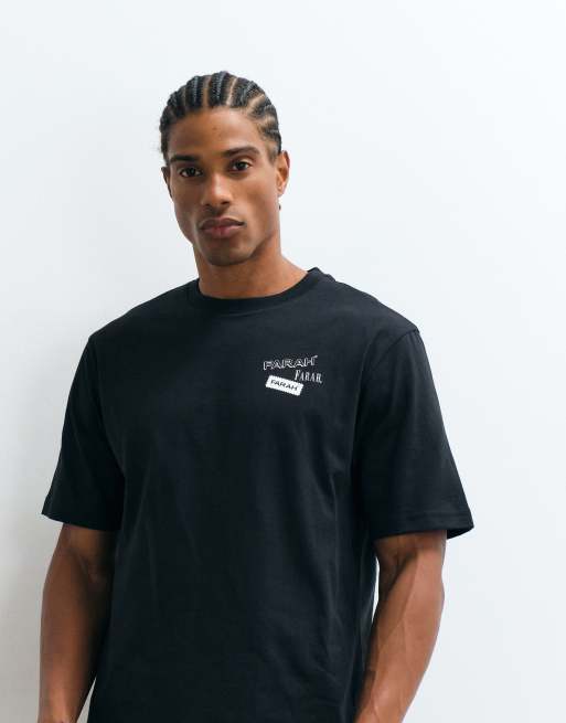 Farah Tilsworth short sleeve graphic logo t-shirt with back print in black, 2 of 5