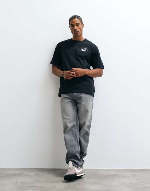 Farah Tilsworth short sleeve graphic logo t-shirt with back print in black, 4 of 5
