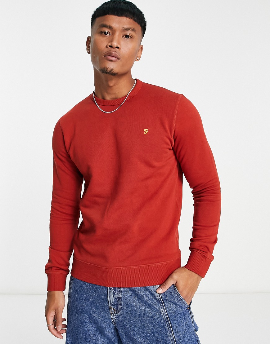 Farah Tim cotton sweatshirt in red crimson