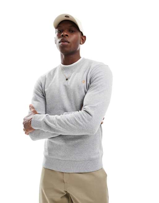 Farah Tim crew neck sweatshirt in grey marl