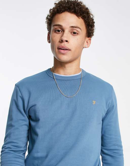 Farah Tim crew sweatshirt in blue