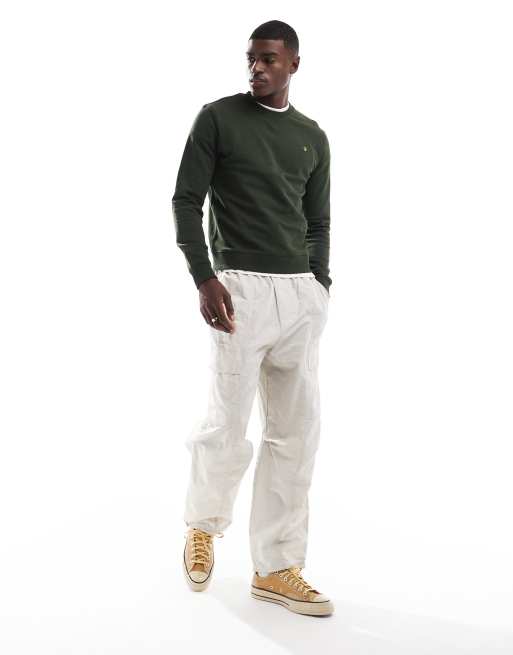 Farah Tim crewneck sweatshirt in green | ASOS