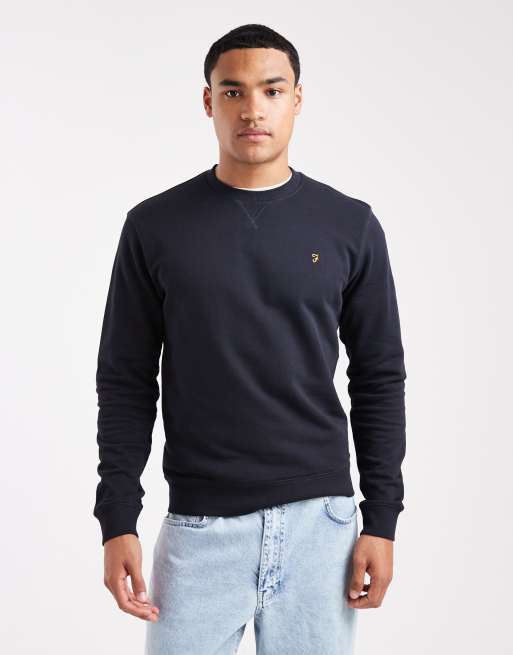 Farah - Tim - Sweat ras de cou en coton - Bleu marine