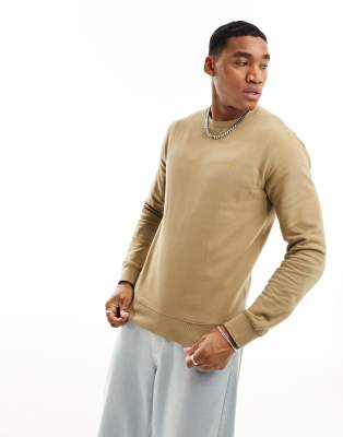 Farah Tim Crew Neck Sweatshirt In Beige In Neturals