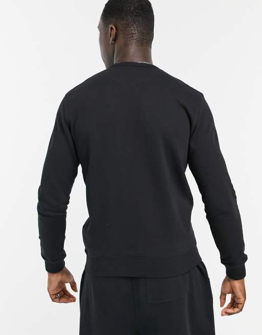 Farah Tim tall crew neck sweat in black - BLACK, 2 of 4