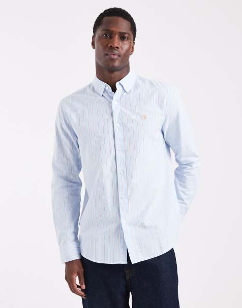 Farah timoney striped longsleeve shirt in light blue - view 1