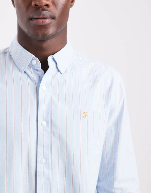 Farah timoney striped longsleeve shirt in light blue, 5 of 5