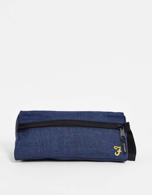 Farah - Toilettas met rits in marineblauw