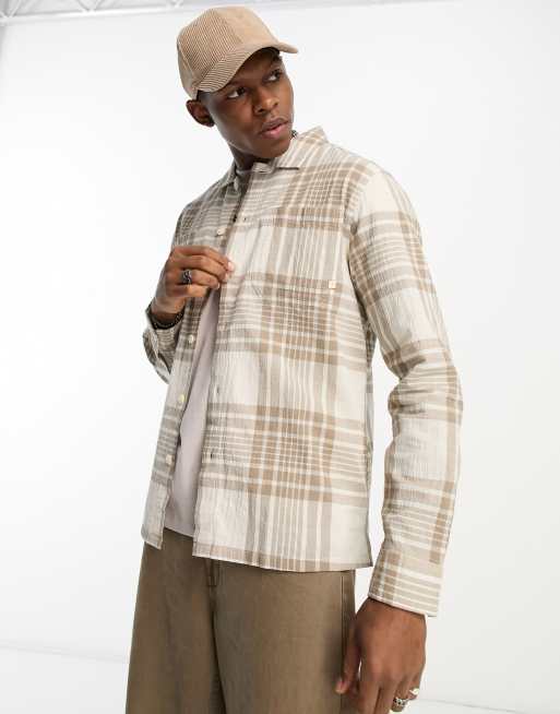 Farah - Trestles - Chemise manches longues à carreaux - Marron fumé