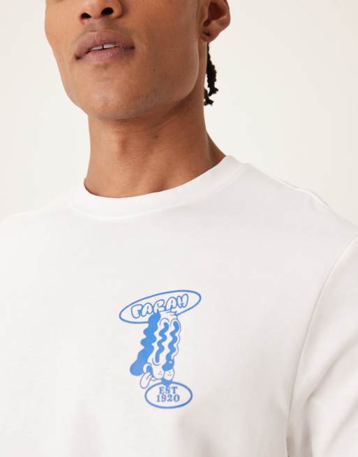 Farah – Tristan – Vit t-shirt med korta ärmar och tryck baktill, 5 av 5
