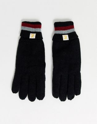 Farah - Trivor - Gestreepte handschoenen-Zwart