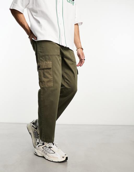 Farah twill cargo trousers in vintage green | ASOS