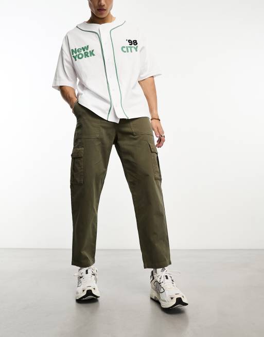 Farah twill cargo trousers in vintage green ASOS