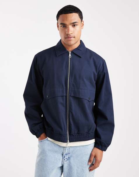 Farah – Tyler – Jacke aus Baumwolle in Marineblau mit durchgehendem Reißverschluss - view 1