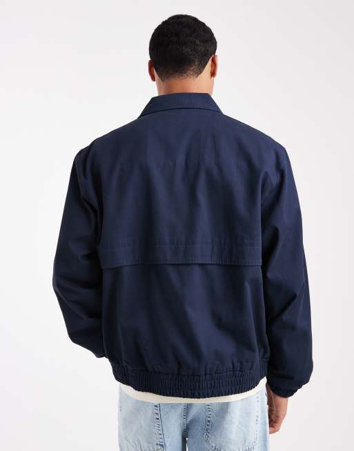 Farah – Tyler – Jacke aus Baumwolle in Marineblau mit durchgehendem Reißverschluss, 3 von 5