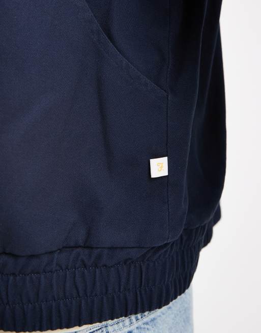 Farah – Tyler – Jacke aus Baumwolle in Marineblau mit durchgehendem Reißverschluss, 5 von 5