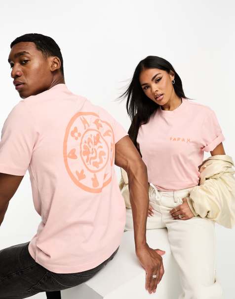 Farah Unisex Jeff t-shirt in mid pink with back print - view 1