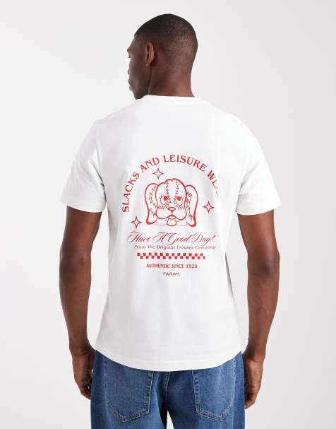 Farah – Vit t-shirt med tryck - view 1