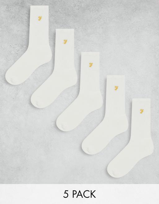 Farah – Vita strumpor, 5-pack