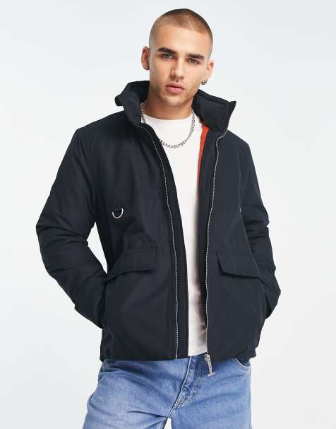 Farah wadded coat in true navy - view 1