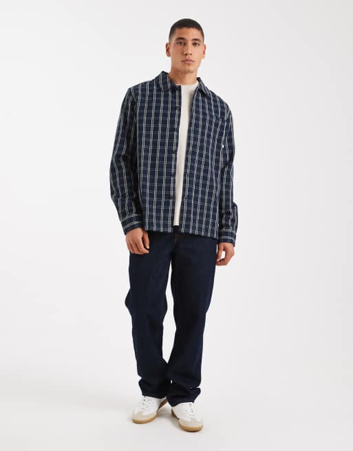 Farah - Wallasey - Chemise à manches longues et carreaux - Bleu marine, 2 de 5