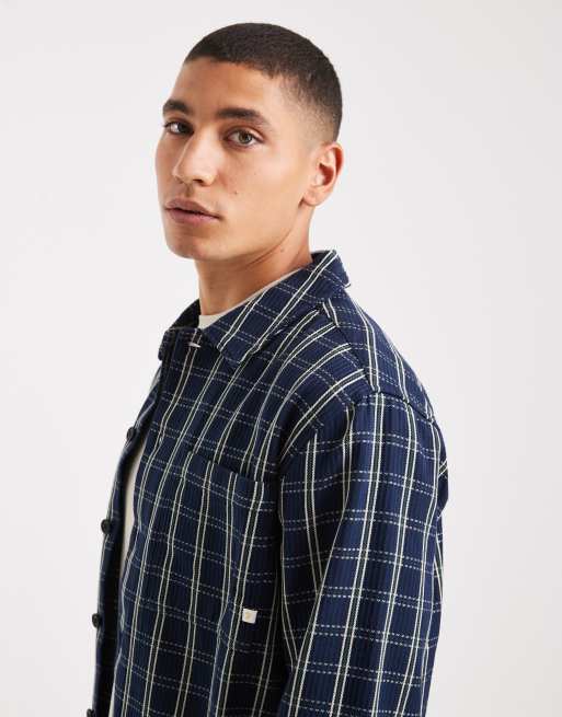 Farah - Wallasey - Chemise à manches longues et carreaux - Bleu marine, 4 de 5