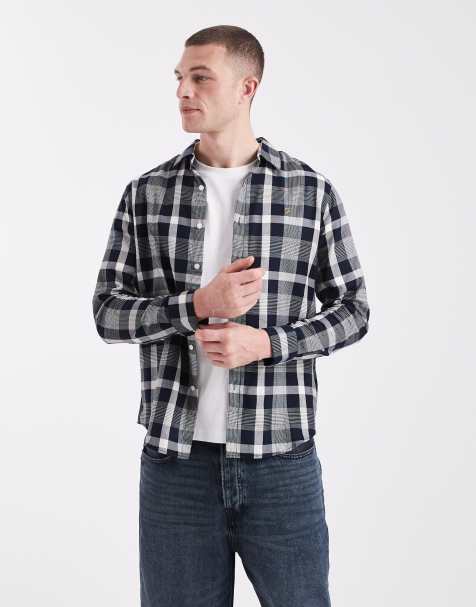 Farah - Weinand - Camicia a maniche lunghe color blu navy a quadri - view 1