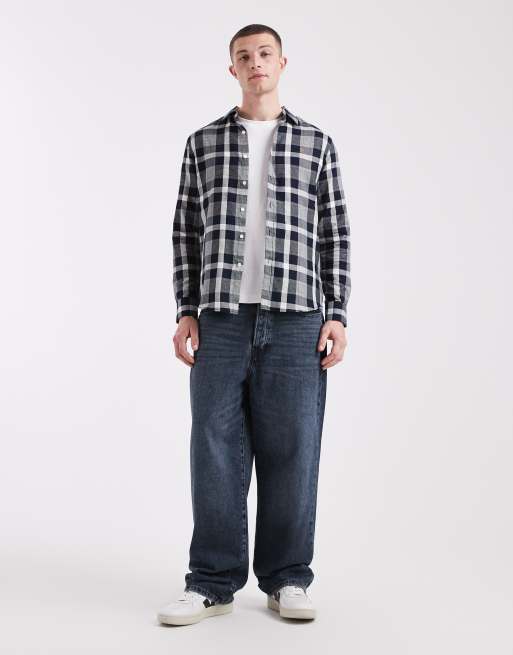 Farah weinand plaid long sleeve shirt in navy, 2 of 5