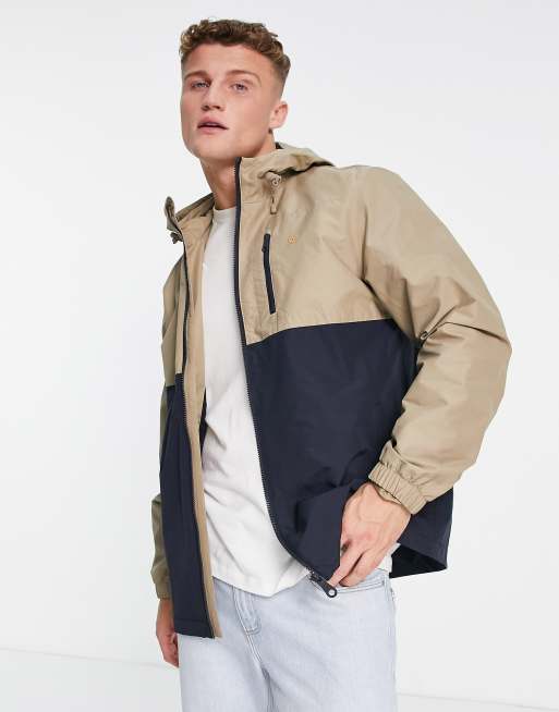 Farah Westchester color block jacket in brown