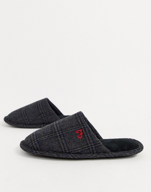 Farah Whately check mule slippers