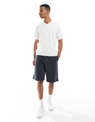 Farah Woodford Knit Polo Shirt In Neutral