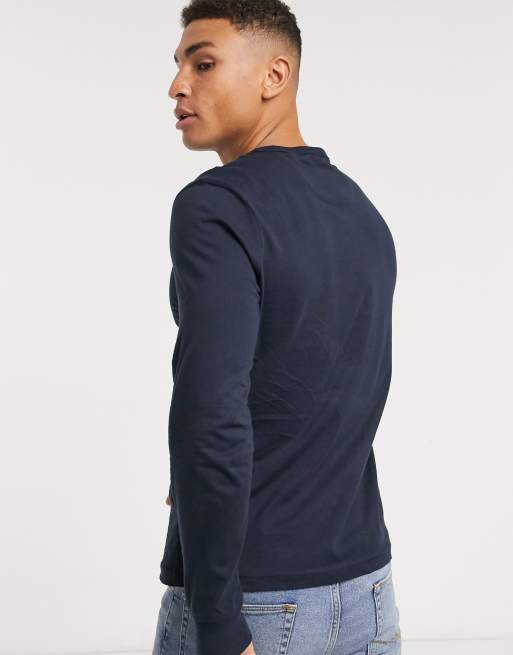 Farah Worth long sleeve logo t-shirt in navy | ASOS