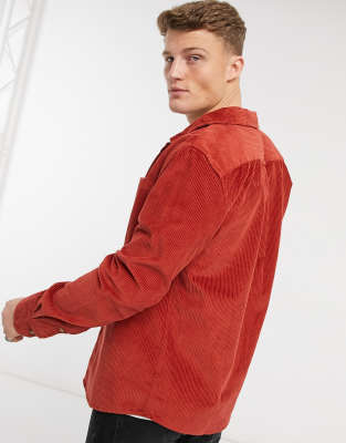 Farah Wyman Jumbo Cord Logo Shirt in Red thumbnail