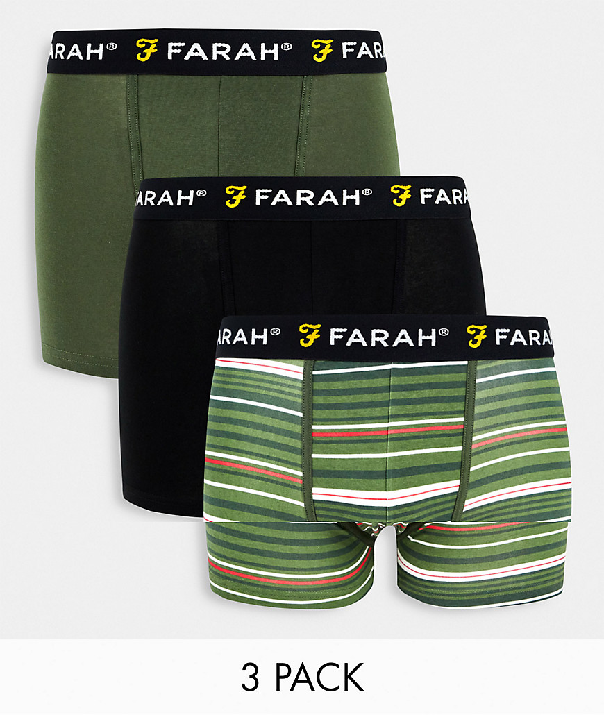 Farah - Zato - Lot de 3 boxers - Kaki-Vert