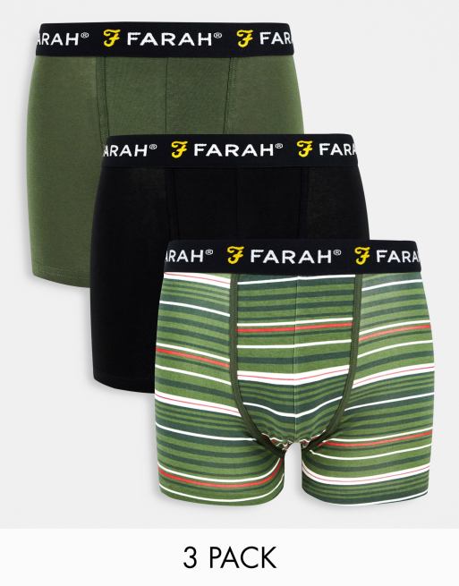 Farah Zato Lot de 3 boxers Kaki